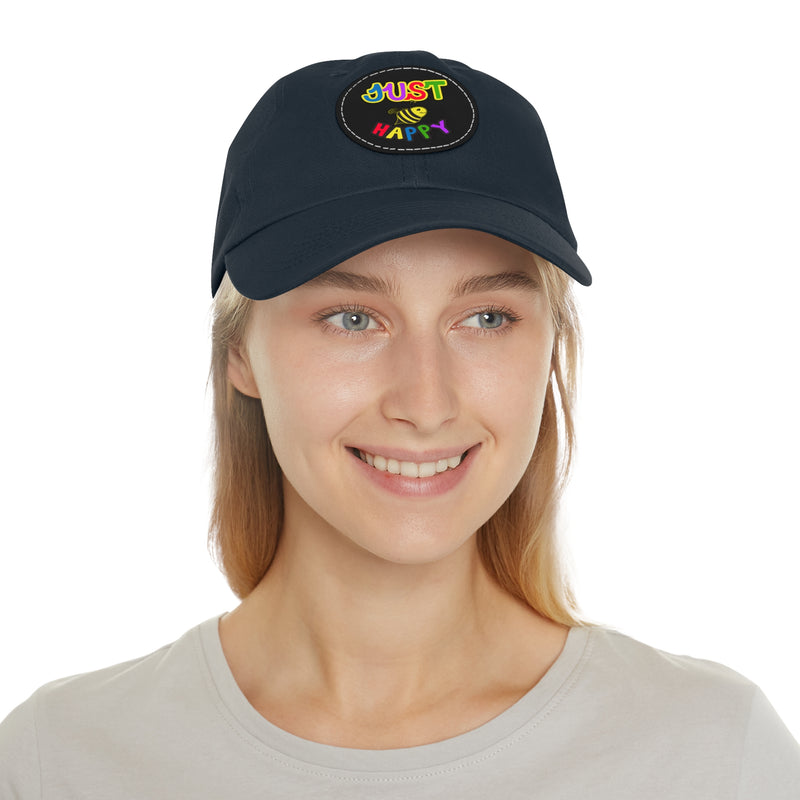 Dad Hat with Leather Patch (Round) - JBH Multi-Color Original
