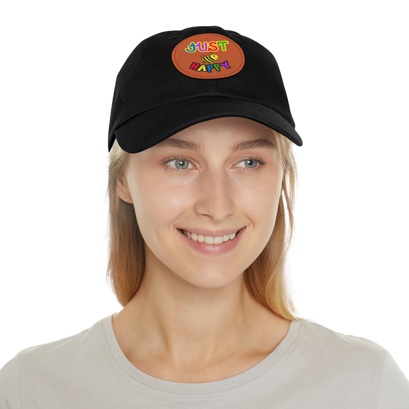 Dad Hat with Leather Patch (Round) - JBH Multi-Color Original