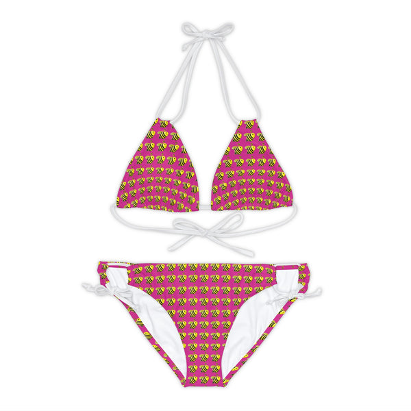 Strappy Bikini Set - JBH Bee (Pink)