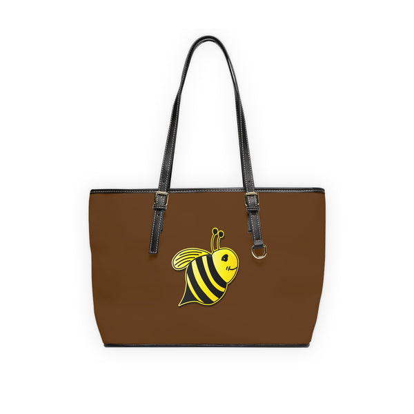 PU Leather Shoulder Bag - JBH Bee (Brown)