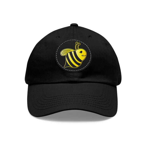 Dad Hat with Leather Patch (Round) - JBH Bee