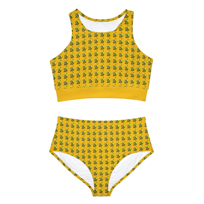 Sporty Bikini Set (AOP) - JBH Bee (Yellow)