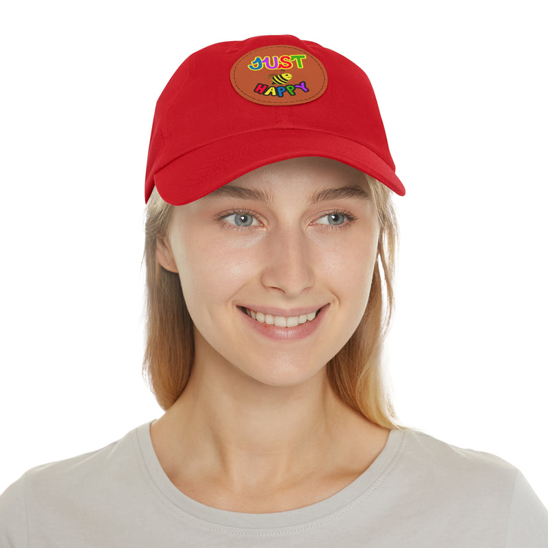 Dad Hat with Leather Patch (Round) - JBH Multi-Color Original