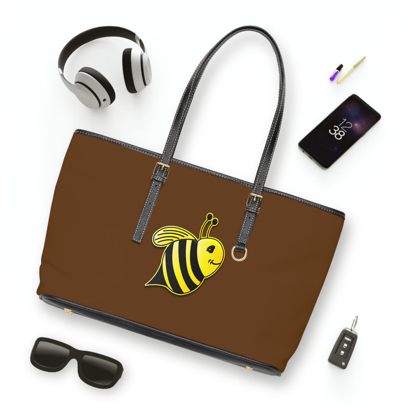 PU Leather Shoulder Bag - JBH Bee (Brown)