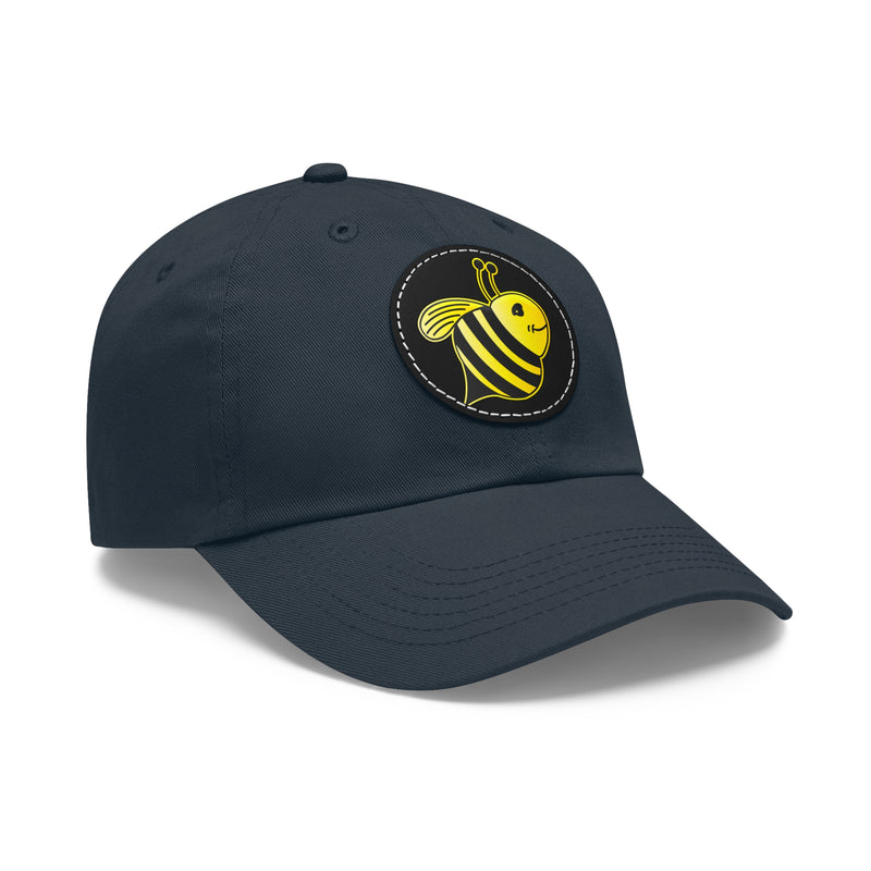 Dad Hat with Leather Patch (Round) - JBH Bee