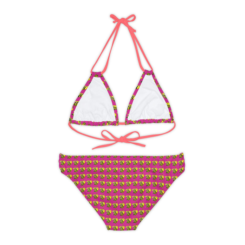 Strappy Bikini Set - JBH Bee (Pink)