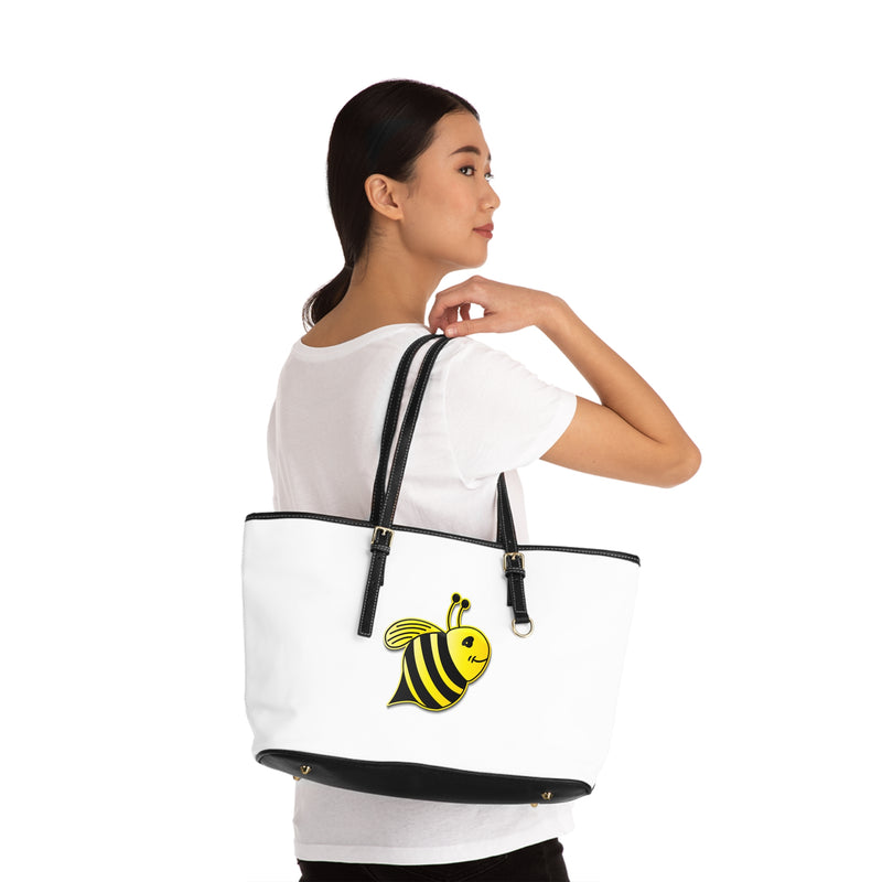 PU Leather Shoulder Bag - JBH Bee (White)