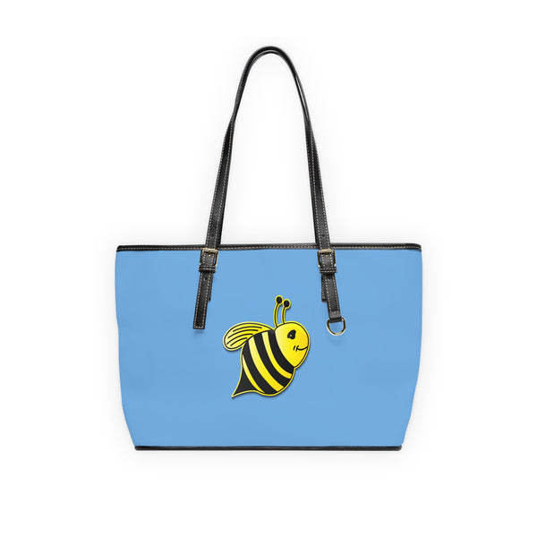 PU Leather Shoulder Bag - JBH Bee (Light Blue)