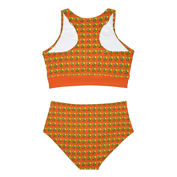 Sporty Bikini Set (AOP) - JBH Bee (Orange)