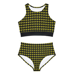 Sporty Bikini Set (AOP) - JBH Bee (Black)