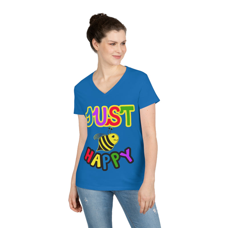 Ladies' V-Neck T-Shirt - JBH Multi-Color Original