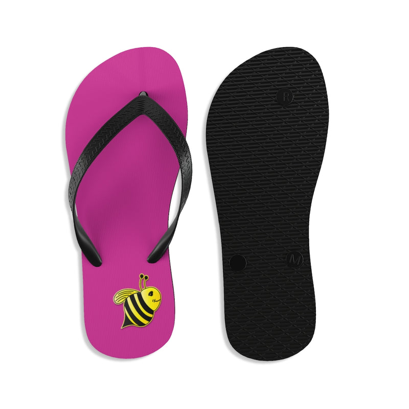 Unisex Flip-Flops - Bee (Purple)