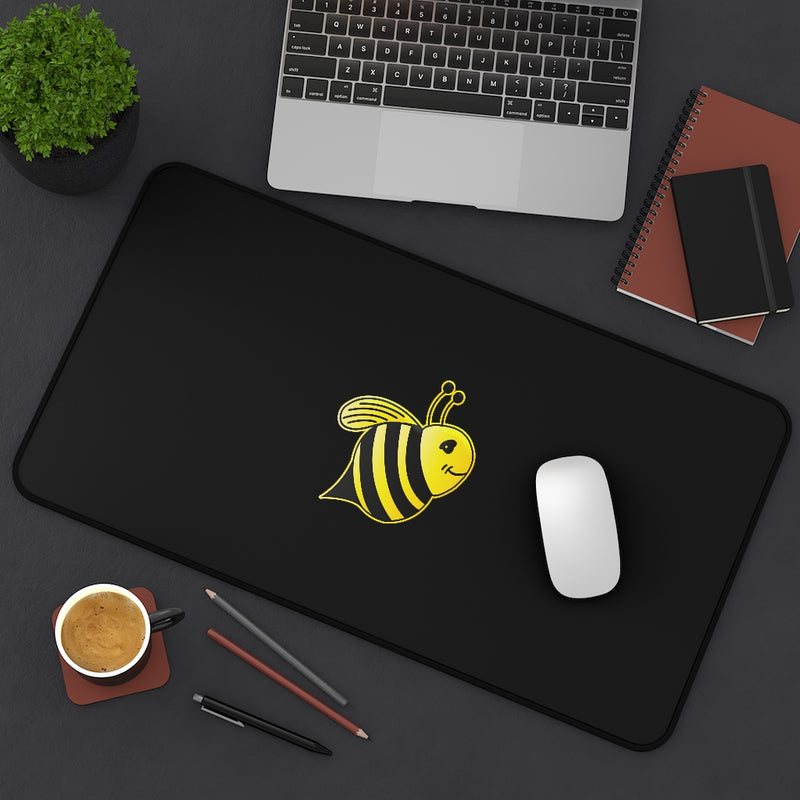 Black Desk Mat - Bee