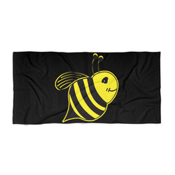 Black Beach Towel - Bee