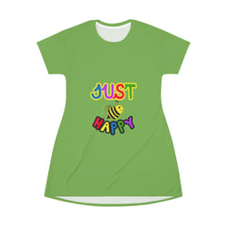 All Over Print T-Shirt Dress - JBH Multicolor (Light Green)