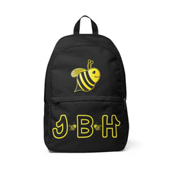 Black Unisex Fabric Backpack - Bee