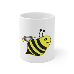 White Mug 11oz - Bee