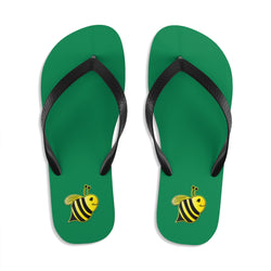 Unisex Flip-Flops - Bee (Green)
