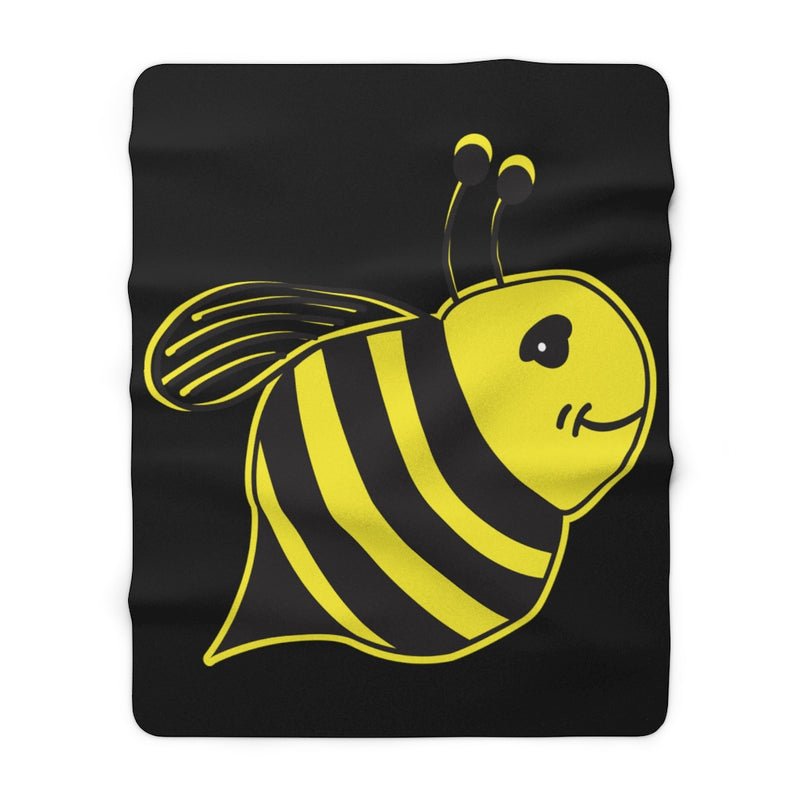 Black - Sherpa Fleece Blanket - Bee