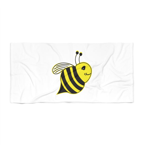 White Beach Towel - Bee