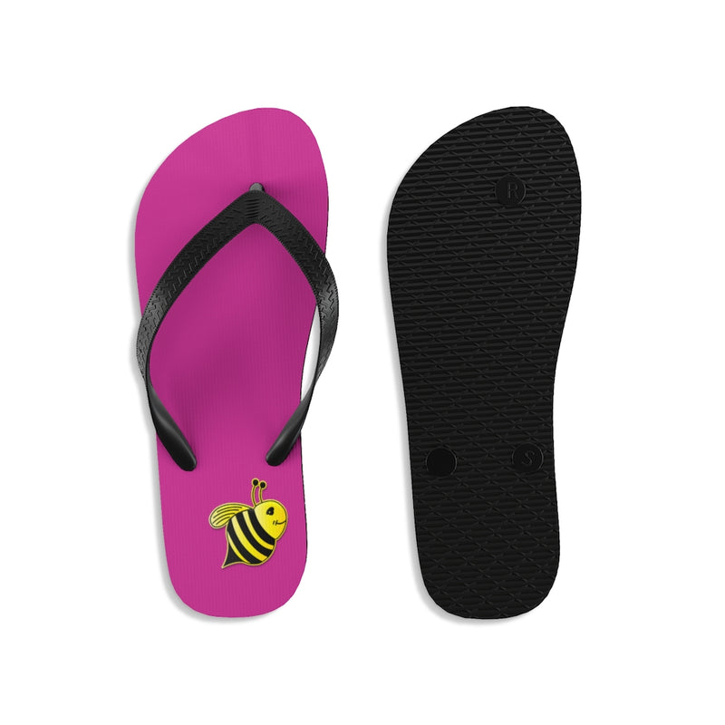 Unisex Flip-Flops - Bee (Purple)