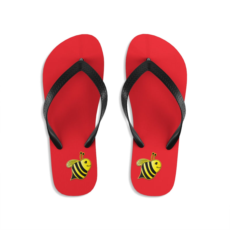 Unisex Flip-Flops - Bee (Red)