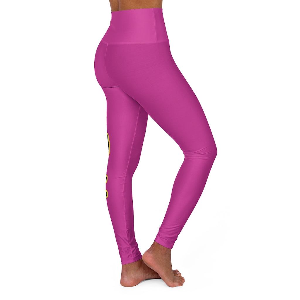 High Waisted Yoga Leggings - JBH Black & Yellow