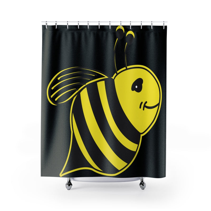 Black Shower Curtains - Bee