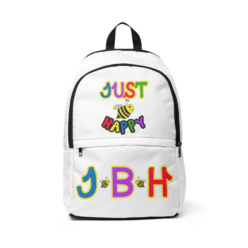 White Unisex Fabric Backpack - JBH Multicolor