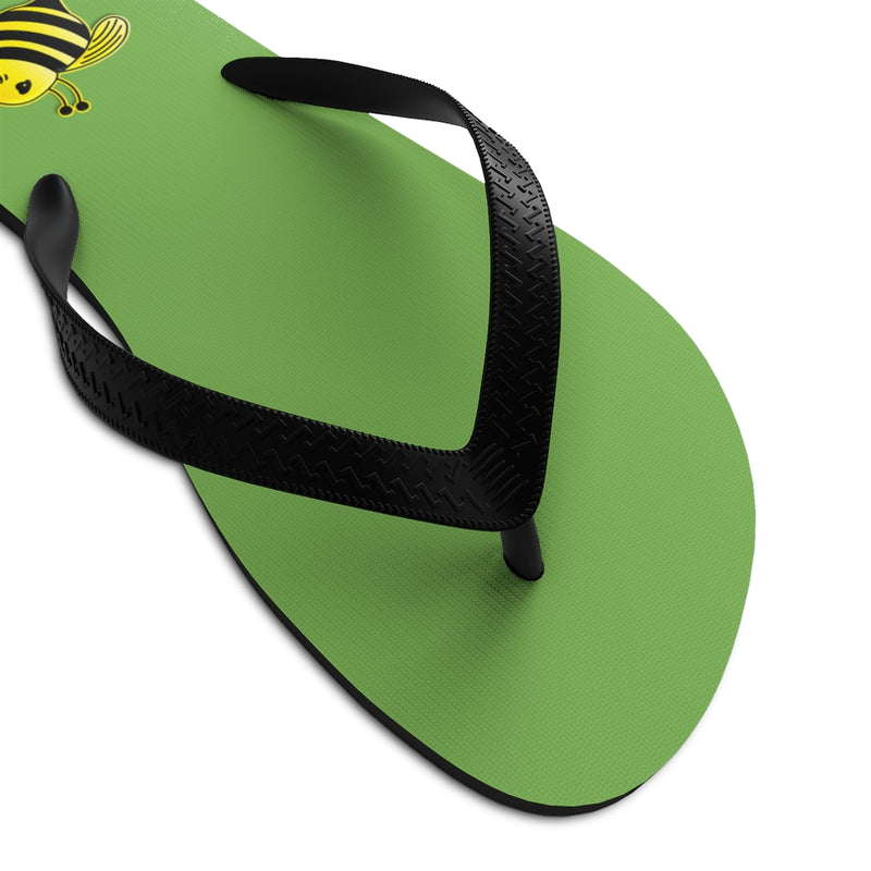 Unisex Flip-Flops - Bee (Light Green)