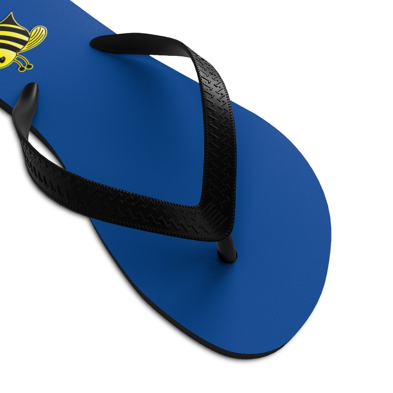 Unisex Flip-Flops - Bee (Blue)