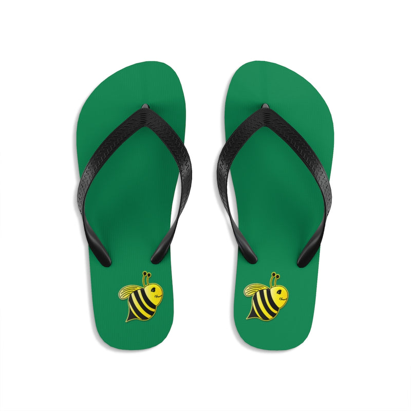 Unisex Flip-Flops - Bee (Green)