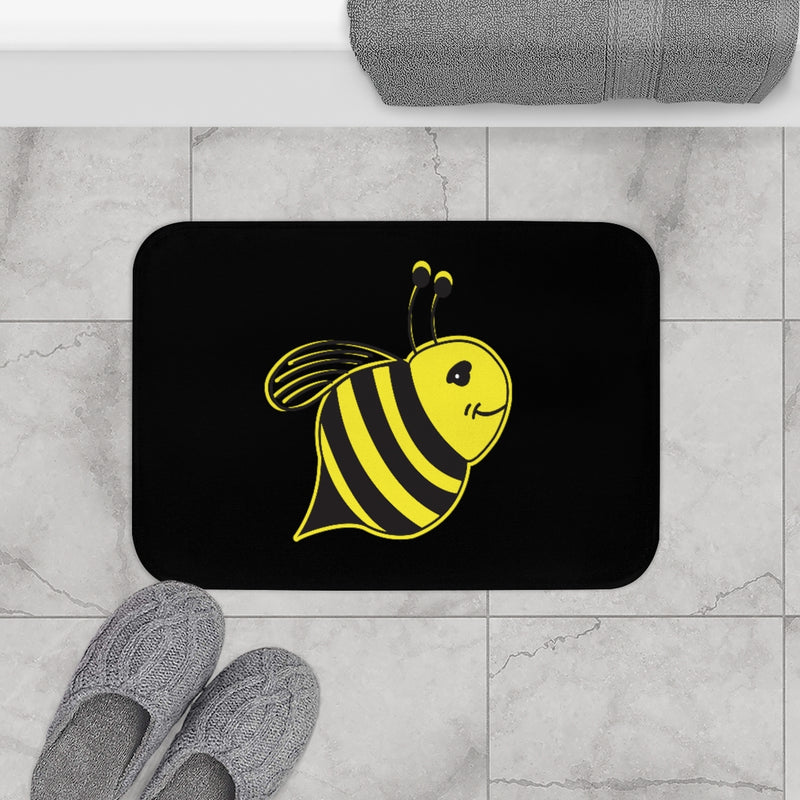 Black Bath Mat - Bee