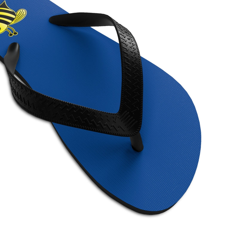 Unisex Flip-Flops - Bee (Blue)