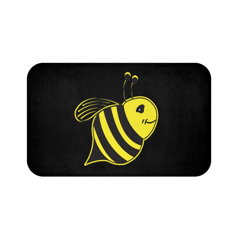 Black Bath Mat - Bee