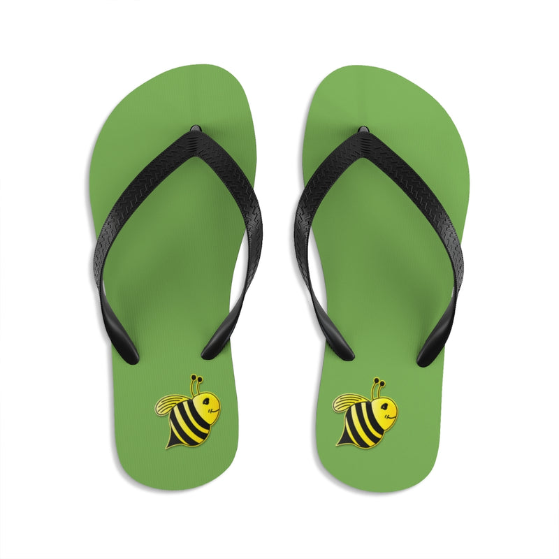 Unisex Flip-Flops - Bee (Light Green)