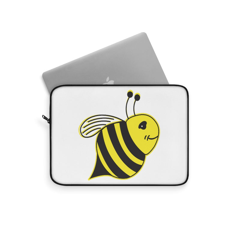White Laptop Sleeve - Bee