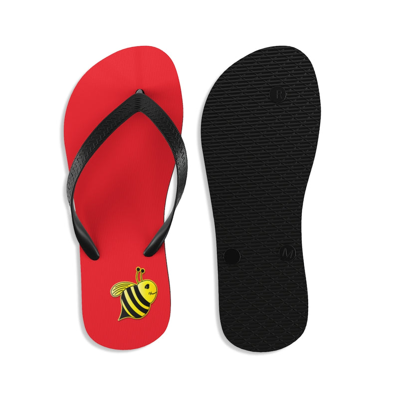 Unisex Flip-Flops - Bee (Red)