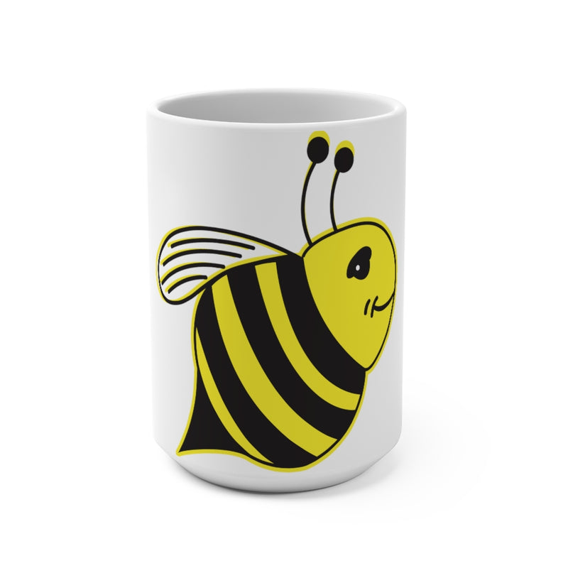 White Mug 15oz - Bee