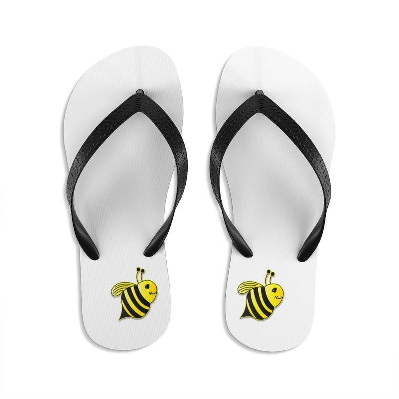 Unisex Flip-Flops - Bee (White)