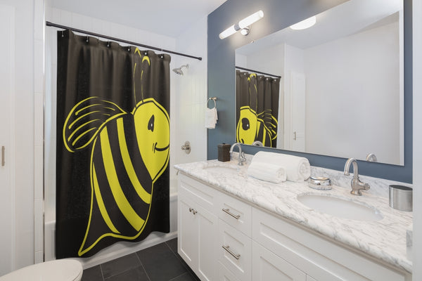 Black Shower Curtains - Bee