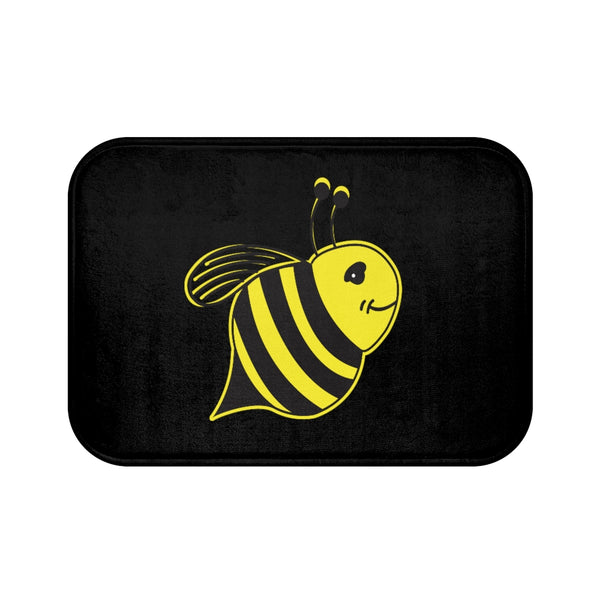 Black Bath Mat - Bee