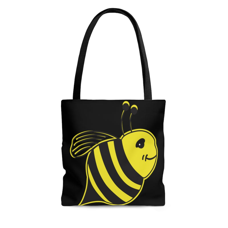 Black - AOP Tote Bag  - Bee