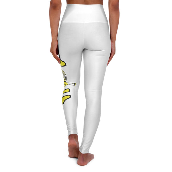 High Waisted Yoga Leggings - JBH Yellow Bee