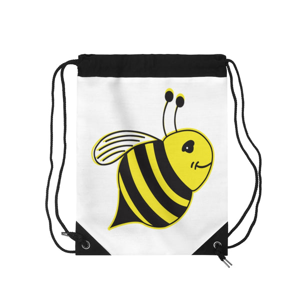 White - Drawstring Bag - Bee