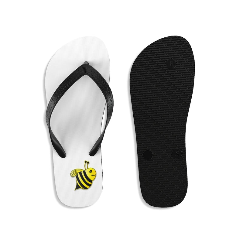 Unisex Flip-Flops - Bee (White)