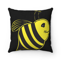 Black - Spun Polyester Square Pillow - Bee