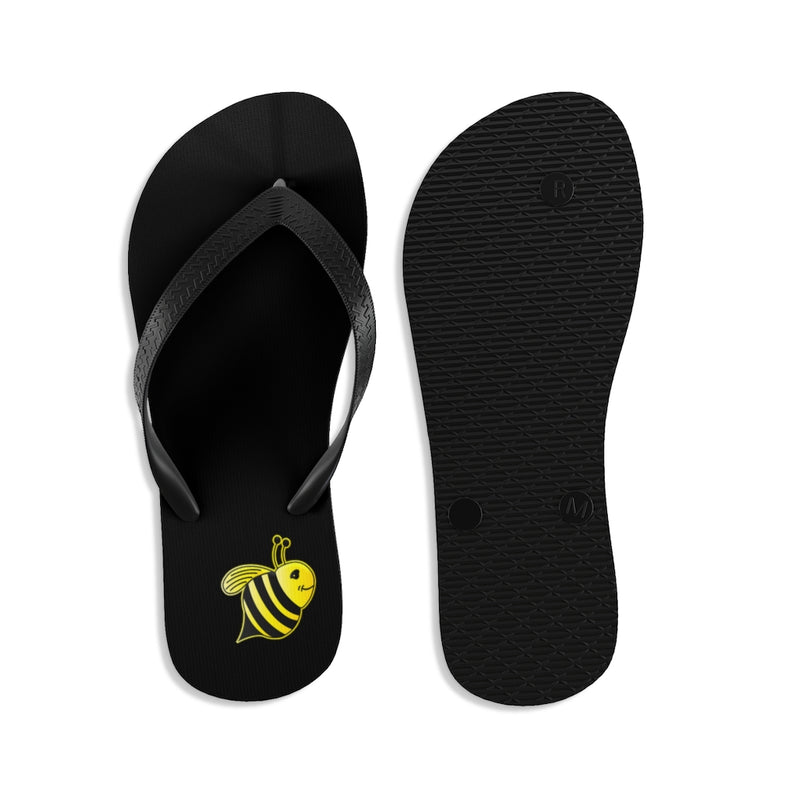 Unisex Flip-Flops - Bee (Black)