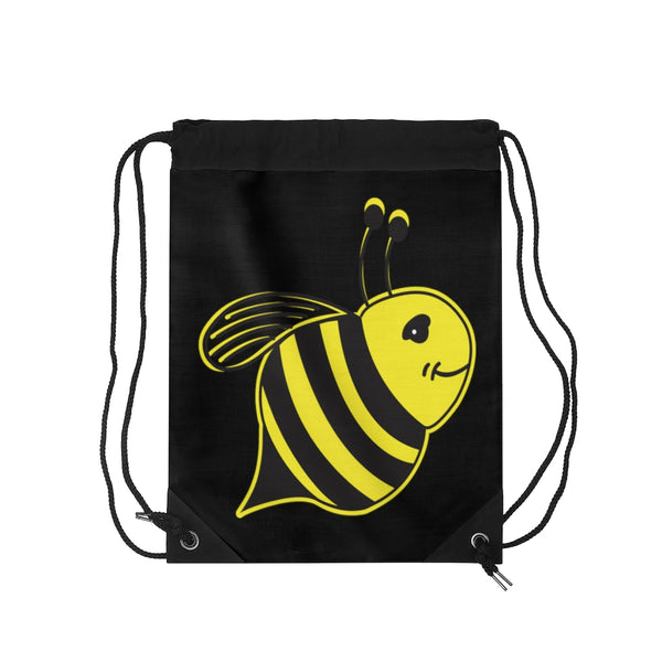 Black - Drawstring Bag - Bee